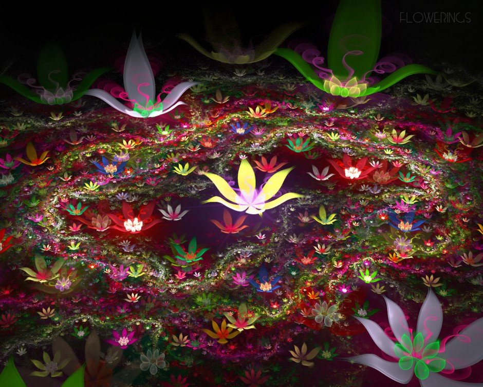 点击大图看下一张：高清梦幻非主流3D唯美花朵壁纸