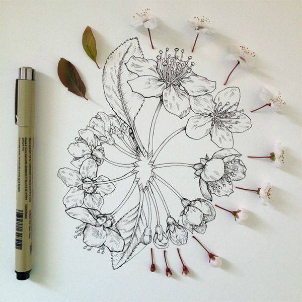 点击大图看下一张：精美手绘花卉创意高清大图
