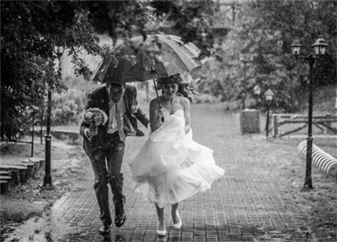 点击大图看下一张：复古经典欧美风格黑白婚纱照图片