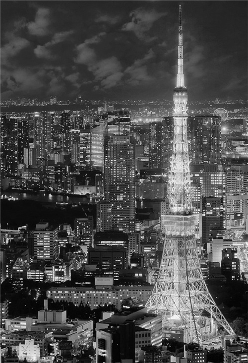 点击大图看下一张：欧美城市黑白风景创意手机壁纸