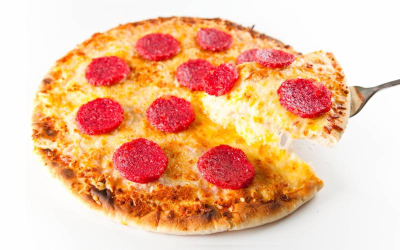 点击大图看下一张：美味可口的蔬菜披萨图片