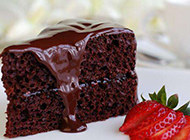 巧克力布朗尼蛋糕摄影图片