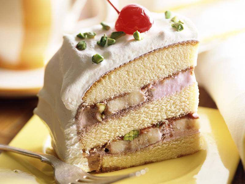 点击大图看下一张：香甜可口精致诱人的蛋糕图片