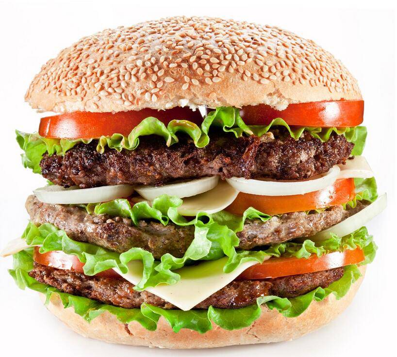 点击大图看下一张：千层芝士牛排汉堡高清图片