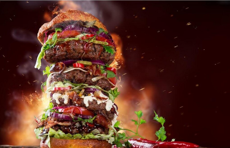 点击大图看下一张：超级巨无霸汉堡包图片