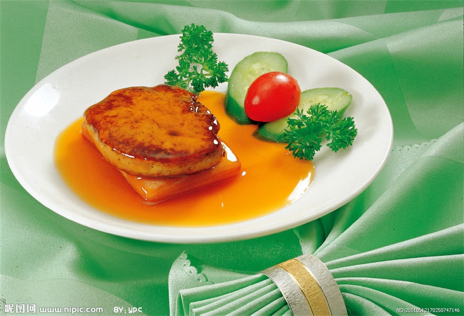 点击大图看下一张：质嫩爽口的西餐法国香煎鹅肝图