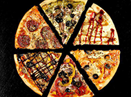 意式披萨美食特写图片