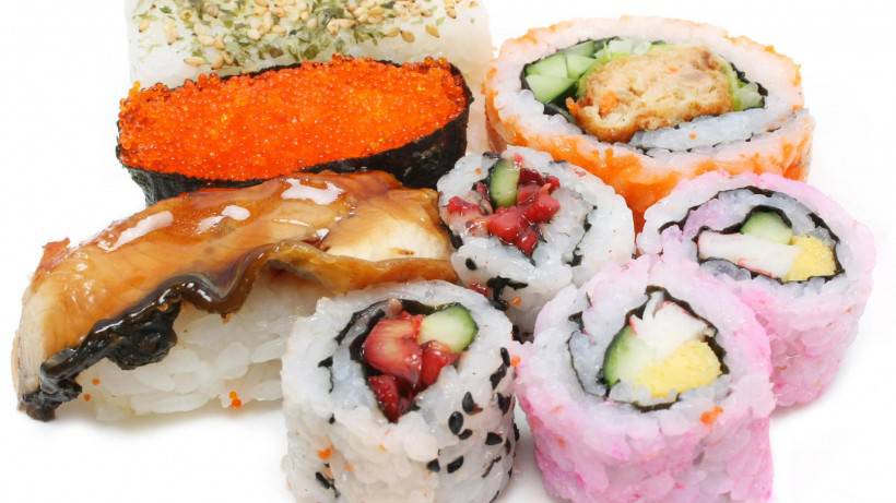 点击大图看下一张：日本海鲜寿司图片高清特写