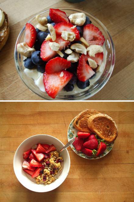 点击大图看下一张：水果早餐搭配营养美味