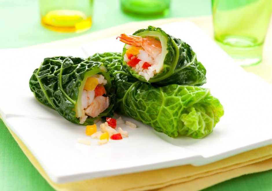 点击大图看下一张：蔬菜海鲜创意寿司图片