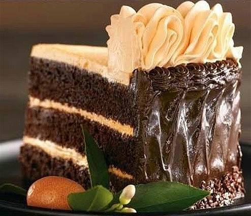 点击大图看下一张：香甜柔软的巧克力蛋糕图片