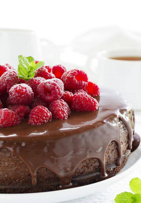 点击大图看下一张：欧式巧克力水果蛋糕超清图片