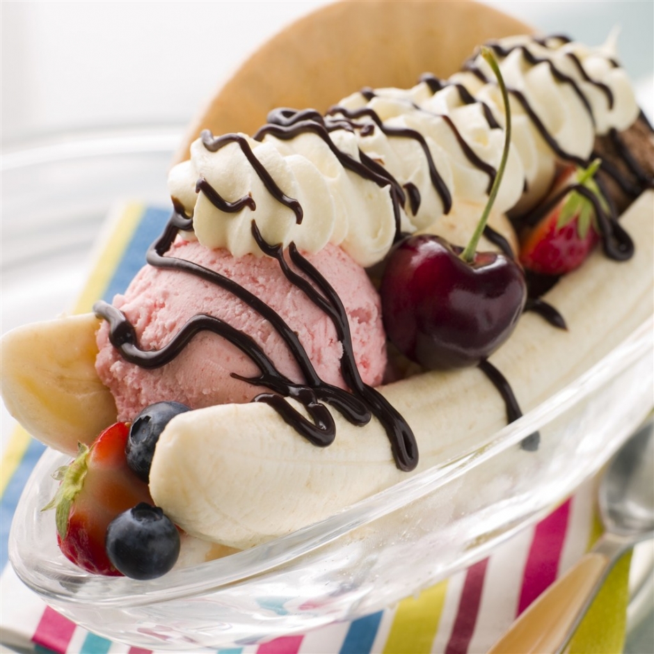 点击大图看下一张：香蕉船冰淇淋图片 美食夏季冷饮香蕉船冰淇淋摄影
