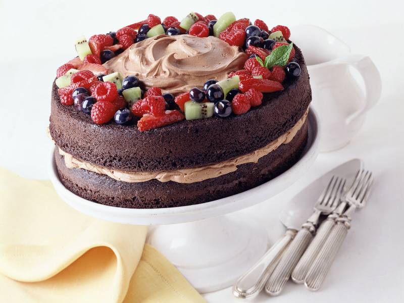 点击大图看下一张：香甜可口的水果蛋糕高清图片