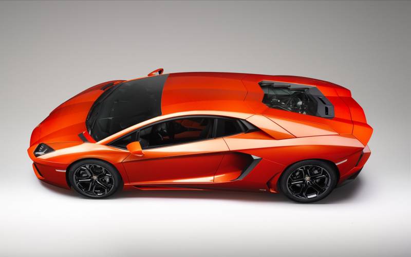 点击大图看下一张：橙色的兰博基尼LP700-4超级跑车图片