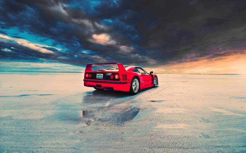 点击大图看下一张：红色狂野的法拉利F40经典高清图