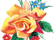 玫瑰花水彩画图片素材优雅清新