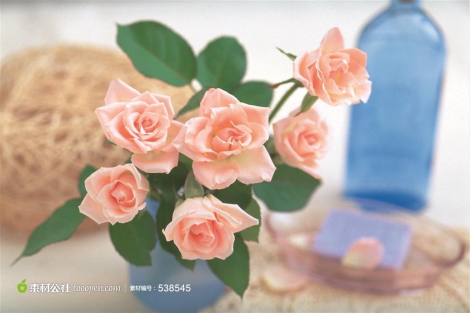 点击大图看下一张：情人节玫瑰花束唯美清新