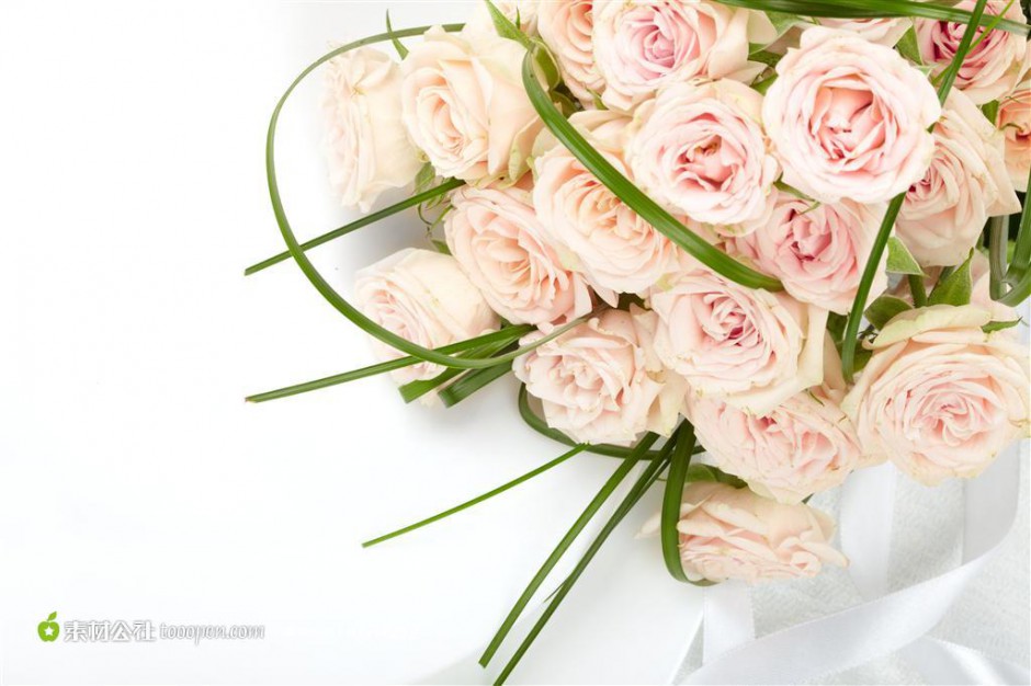 点击大图看下一张：高清的粉玫瑰花束图片素材
