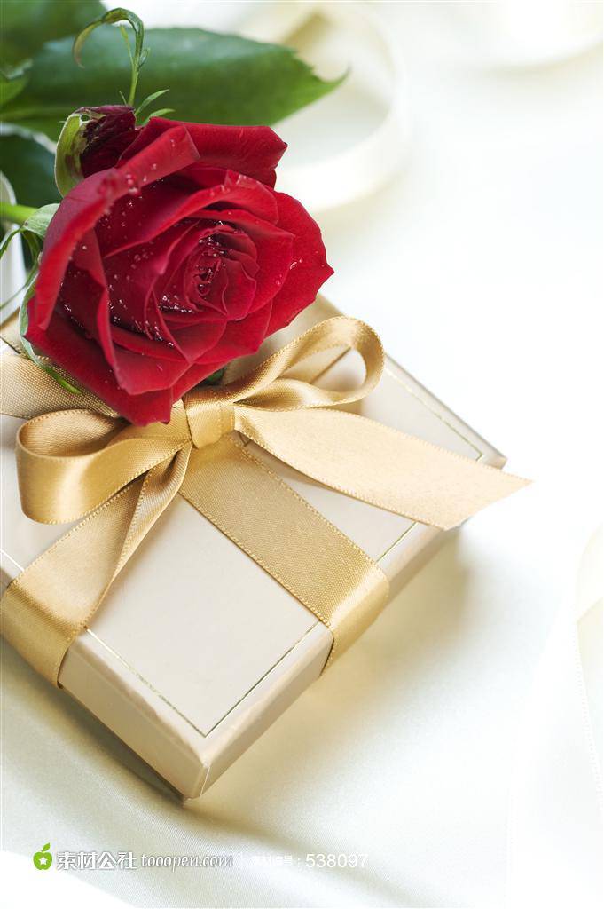 点击大图看下一张：女生最爱的红玫瑰和礼物图片