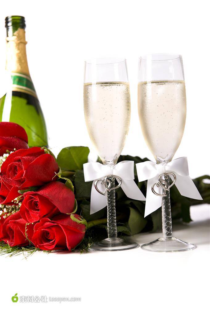 点击大图看下一张：浪漫情人节香槟玫瑰图片