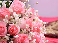 玫瑰花粉色花束背景图片素材