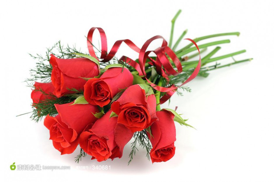点击大图看下一张：情人节红玫瑰花束图片素材
