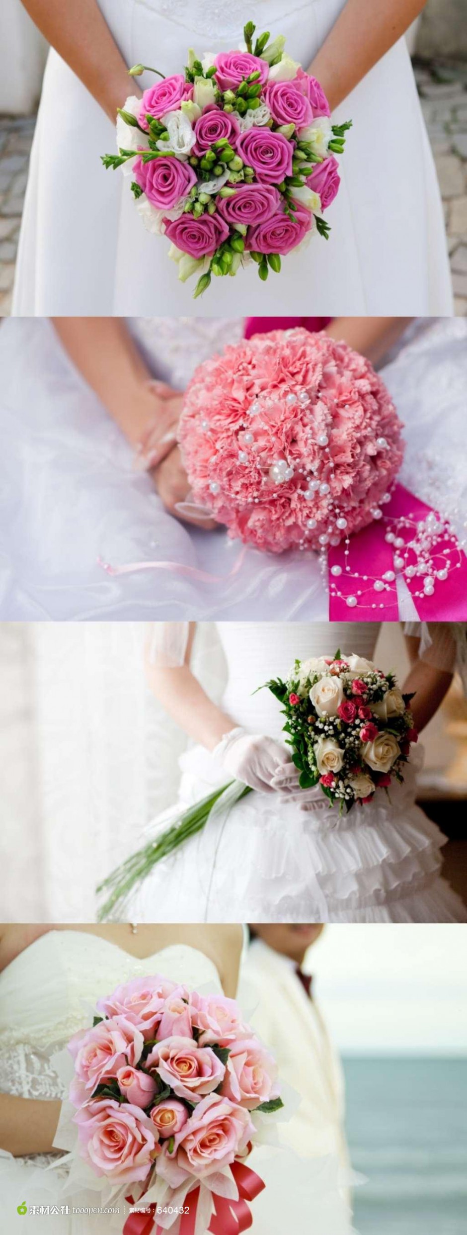 点击大图看下一张：浪漫的婚纱与玫瑰摄影图片