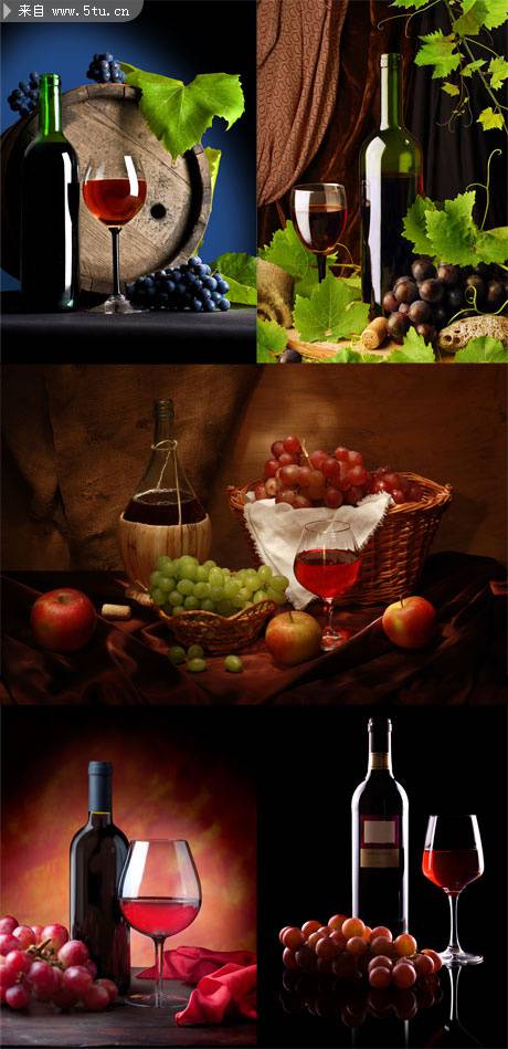 点击大图看下一张：新鲜的葡萄与葡萄酒图片
