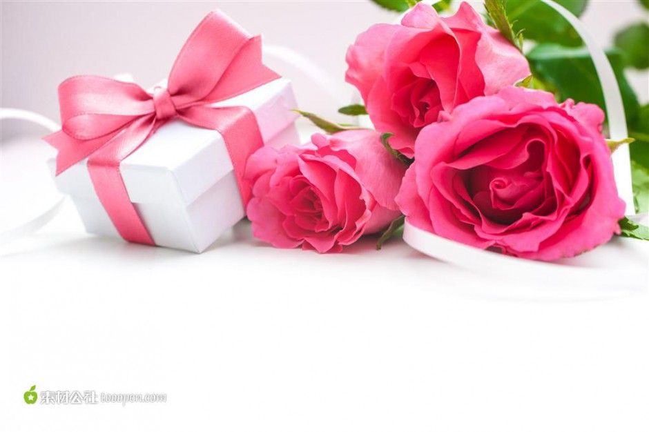 点击大图看下一张：玫瑰花束与礼盒图片