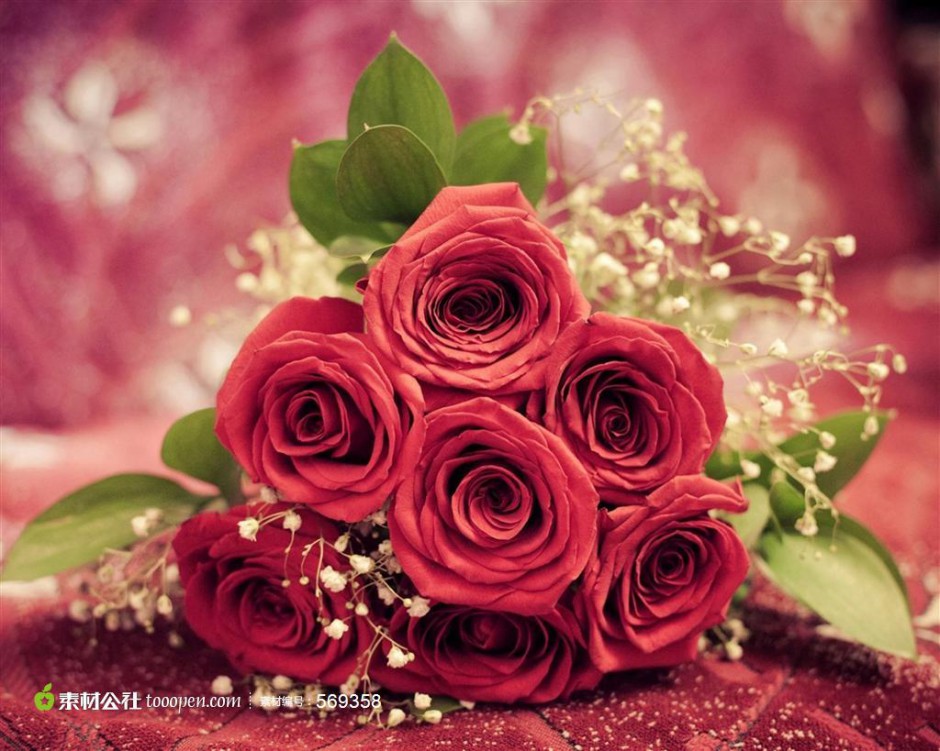 点击大图看下一张：最美的红玫瑰花束图片