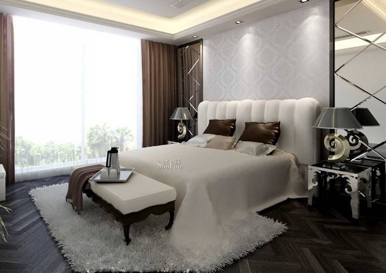 点击大图看下一张：现代简约卧室装修效果图欣赏