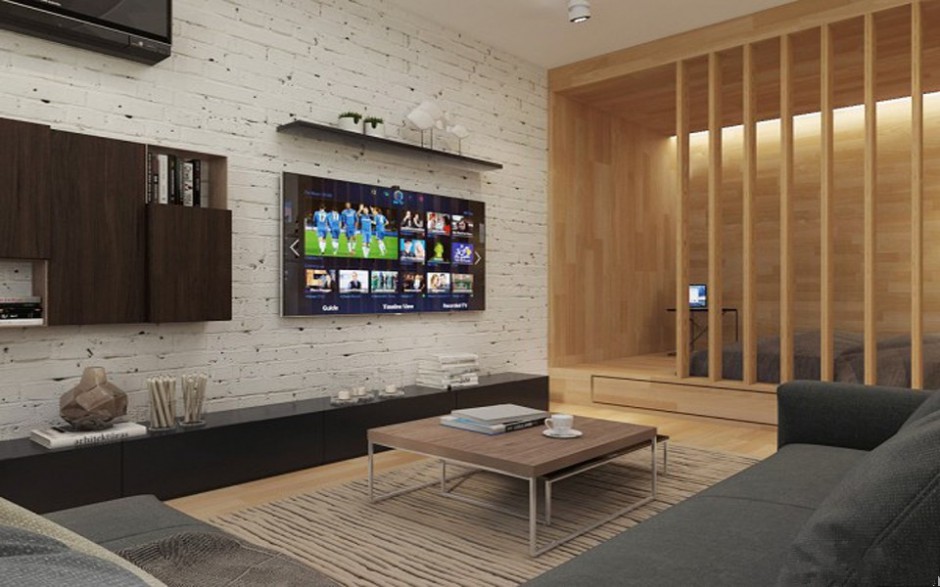 点击大图看下一张：六款现代简约电视背景墙装修效果图欣赏