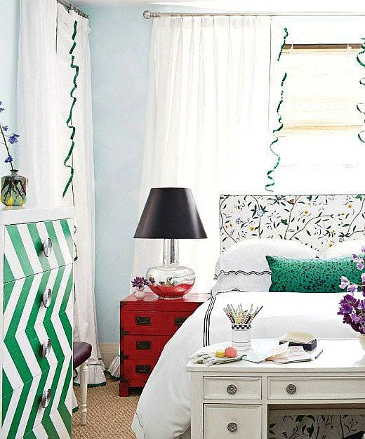点击大图看下一张：小清新地中海唯美卧室装修整洁时尚