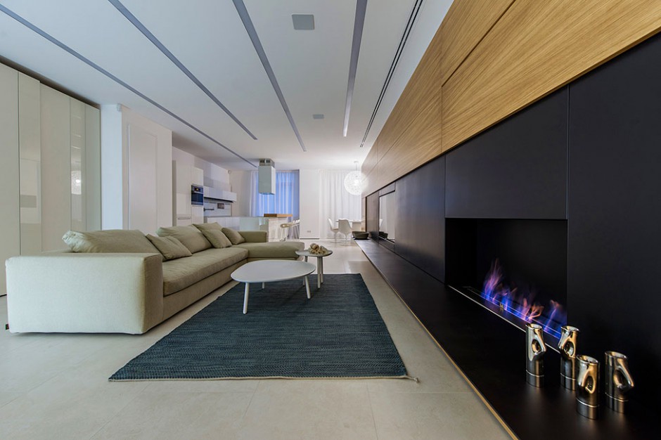 点击大图看下一张：简洁大气优雅200平米现代公寓装修效果图