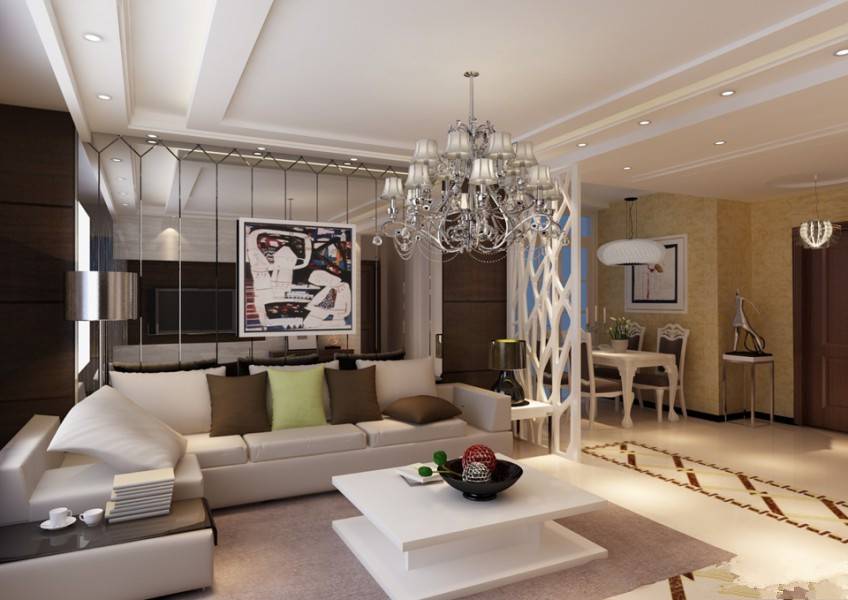 点击大图看下一张：现代客厅装修效果图时尚潮流