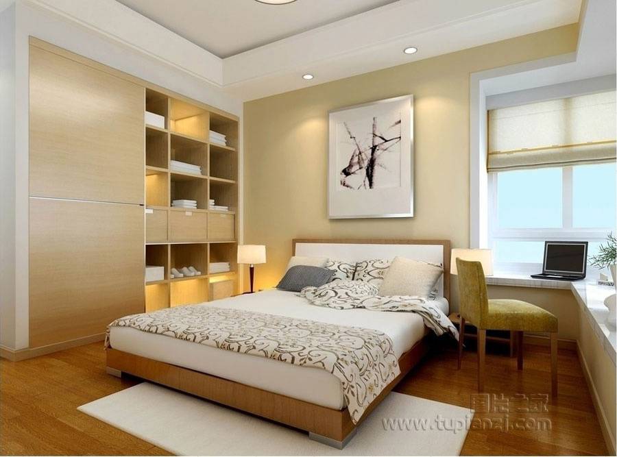 点击大图看下一张：舒适精简后现代卧室设计效果图