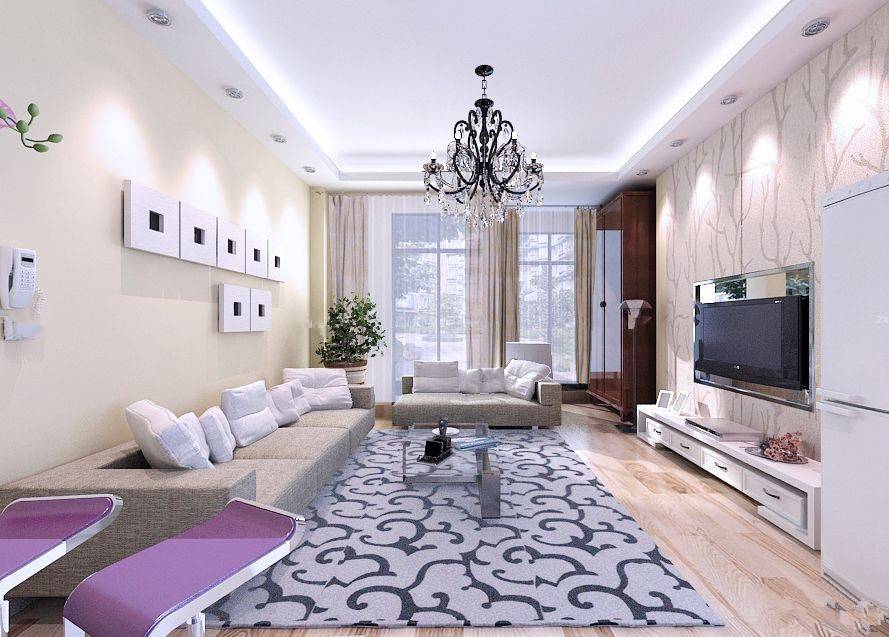 点击大图看下一张:现代简约客厅装修效果图打造温馨氛围