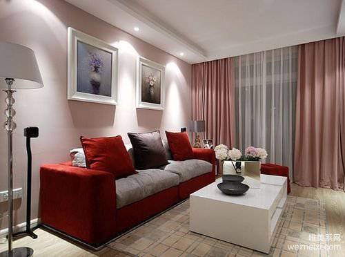点击大图看下一张：90平米两居室现代装修图温馨舒适