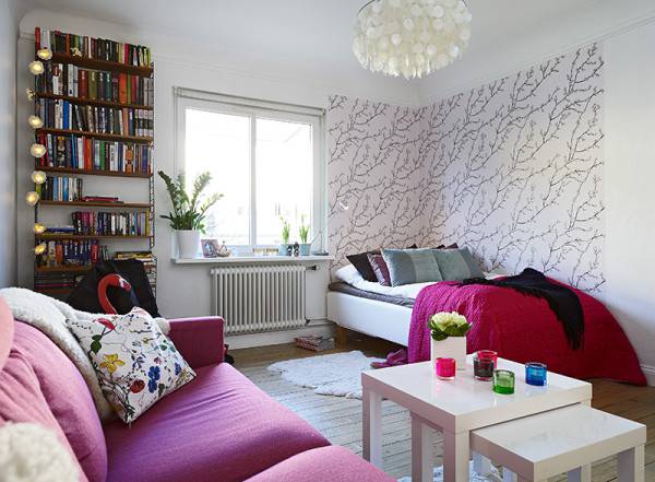 点击大图看下一张：北欧温馨浪漫小型公寓装修效果图
