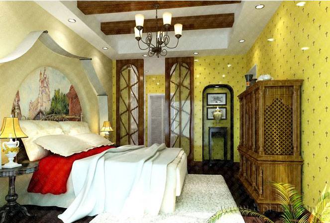 点击大图看下一张：风格清新的地中海卧室装修图片