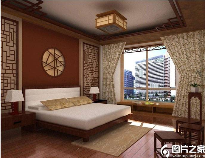 点击大图看下一张：中式现代别墅卧室装修效果图大全