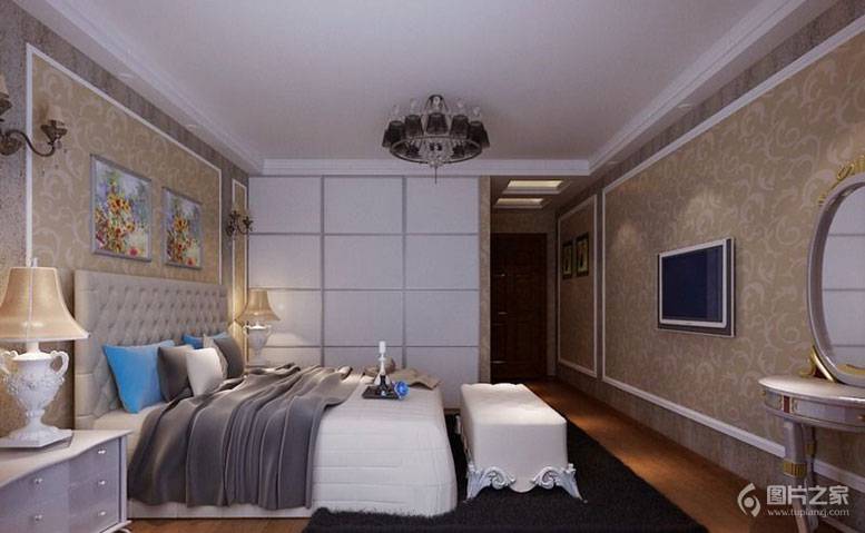 点击大图看下一张：新中式卧室装修效果图欣赏