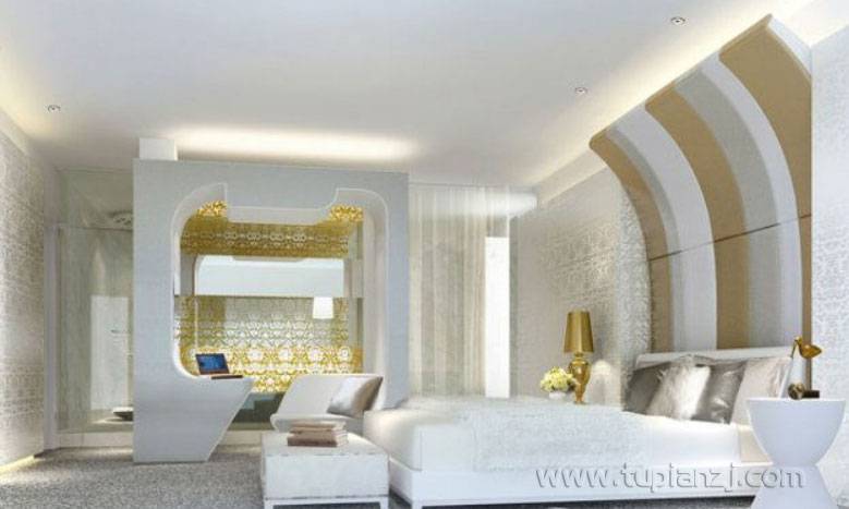 点击大图看下一张：别墅欧式奢华卧室装修设计图片