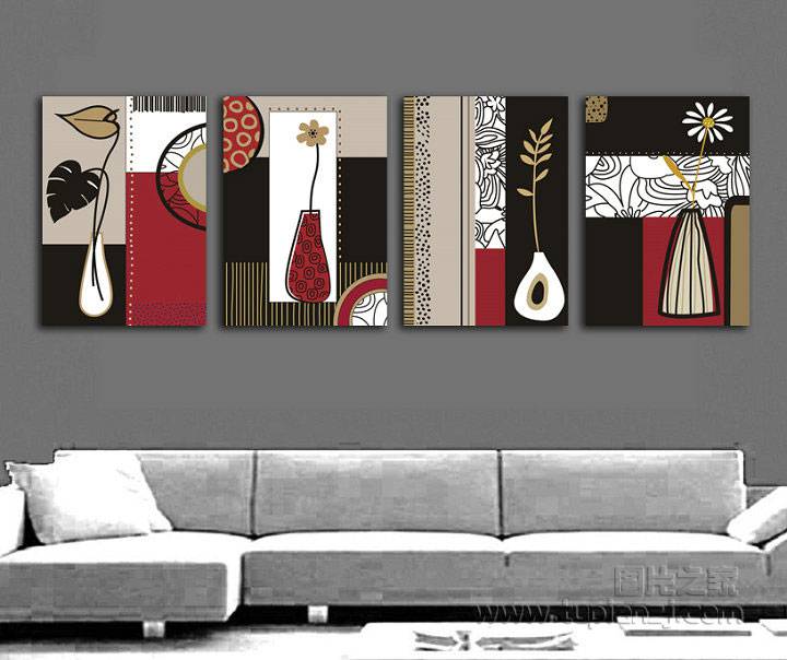 点击大图看下一张：客厅背景墙壁画设计图美感创意