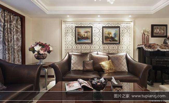点击大图看下一张：客厅欧式新古典奢华装修高贵典雅