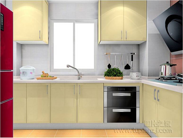 点击大图看下一张：现代开放式厨房橱柜图片大全