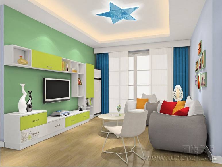 点击大图看下一张：时尚客厅吊顶效果图美观大方