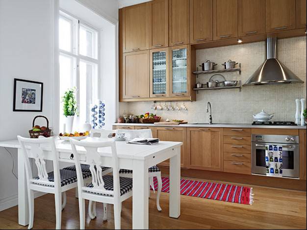 点击大图看下一张：小厨房现代简约装修效果图欣赏