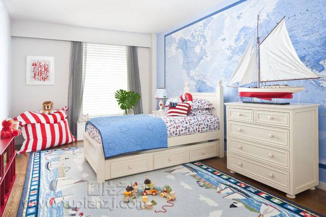 点击大图看下一张：极具创意温馨的儿童房装修效果图欣赏